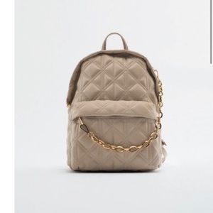 NEW Zara Quilted Chain Backpack
